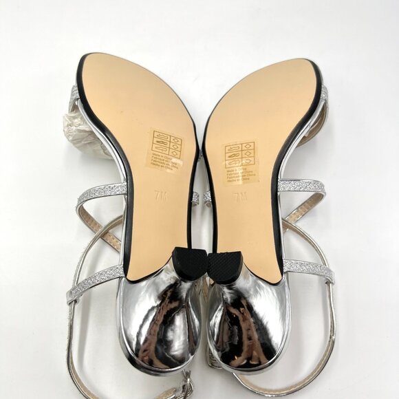 Touch Ups Womens‎ 7M Maisie Silver Low Kitten Heels Dress Sandals Shoes 4473M - Picture 8 of 13